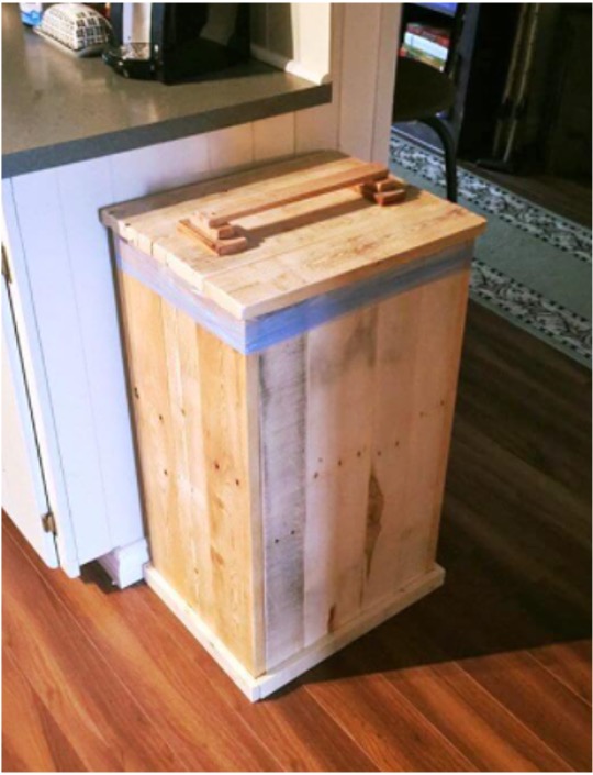 Pallet Wrapped Trash Can