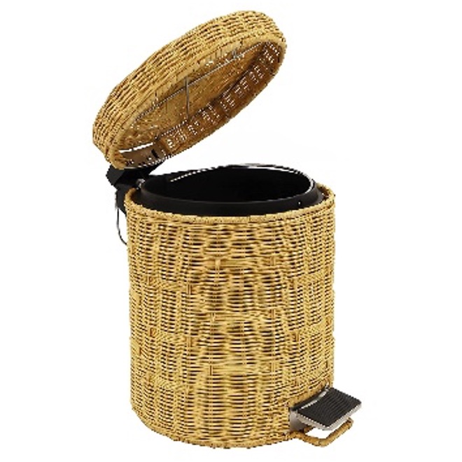 Wicker Basket Trash Can